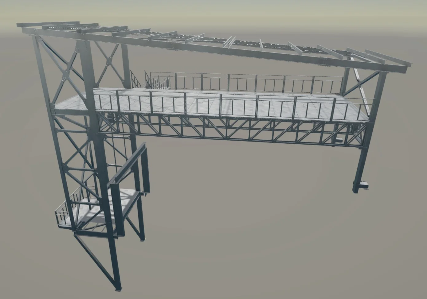 Modelo 3D de estructura metálica para ampliación de Laboratorios Bagó