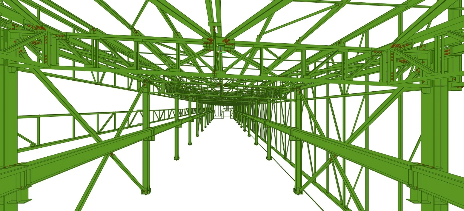 Modelo 3D de estructura metálica desarrollada para Línea 7 de Metro