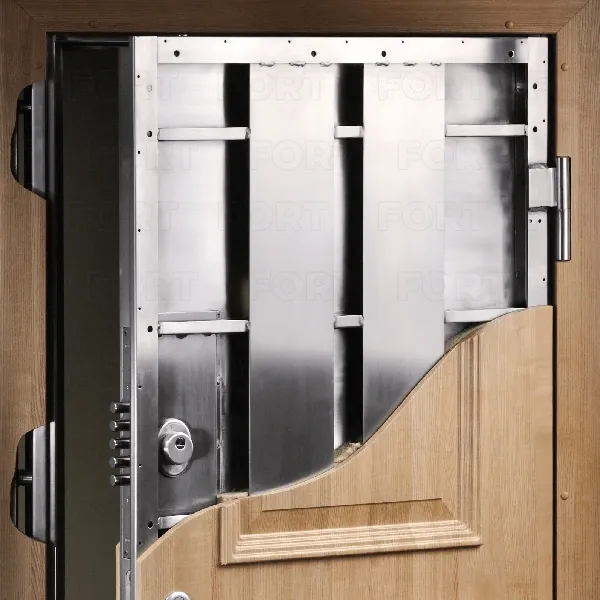 Ejemplo referencial de estructura interior metálica de una puerta